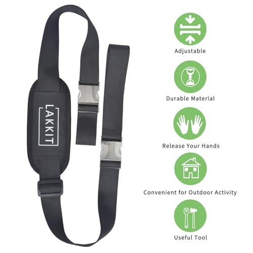 Adjustable Kick Scooter Shoulder Strap, Carrying Strap for Beach Chair, Carrying Shoulder Straps - color: Straps With Metal Buckle