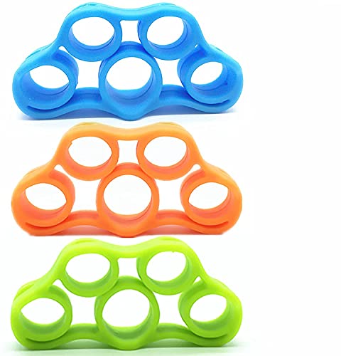 3 Resistance Level Finger Stretcher Exerciser, Grip Strength Trainer | Hand Grip Strengthener,Hand Exerciser,Forearm Exerciser Trainer Silicone Rings for Muscle & Rehabilitation