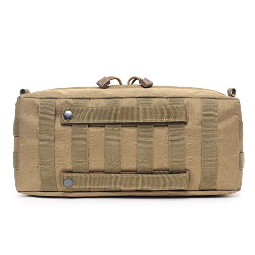 ACEXIER Outdoor Climbing Bags Waterproof Tactical Accessories Shoulder Bag 600D Nylon Molle Camping Pack Hiking Waist Bag - color: Khaki