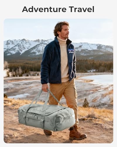 BAGSMART 4-IN-1 Duffle Bag for Travel, 40L Travel Bag Gym Duffle, TSA Carry on Backpack with Shoes Compartment & Wet Pocket, Water-resistant Workout Duffel, Grey - color: Gray