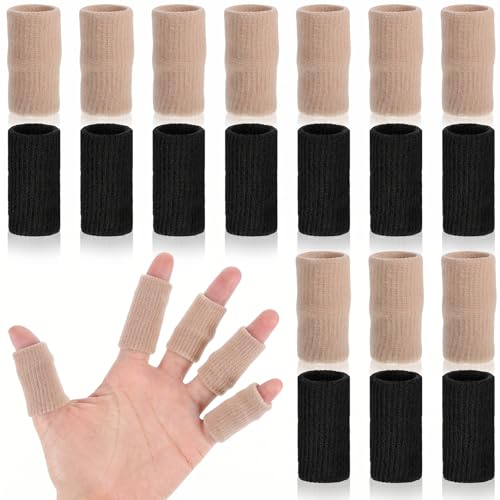 TIESOME 20Pcs Sport Finger Sleeves, Breathable Finger Brace Elastic Fingers Support Sleeves Compression Fingers Sleeve Thumb Splints for Relief Support Protector and Relieving Pain
