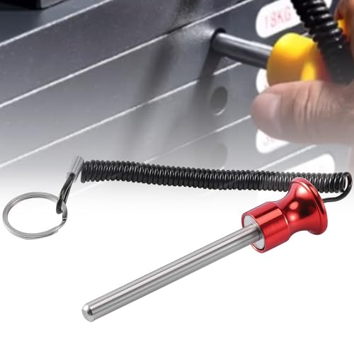 Gym Pin, Universal Aluminum Alloy Weight Stack Pin with Pull Rope for Fitness Equipment Pin Training - color: Black 10*125mm