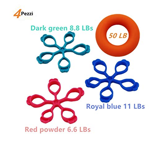 4PCS Finger Stretcher Hand Resistance Bands Hand Extensor Exerciser Finger Grip Strengthener Strength Trainer Gripper set, Finger Resistance Bands Finger Grip Exerciser Strengtheners Trainer