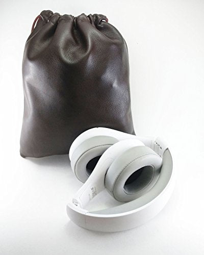 Multiple use Lambskin Leather Pouch with Drawstrings: (22 cm X 26 cm) - color: Brown