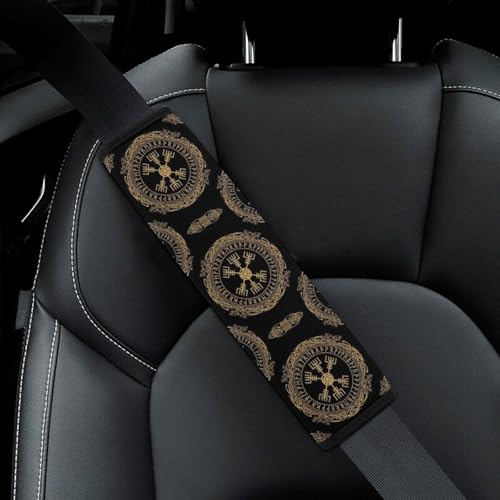 Universal Soft and Comfortable Seat Belt Cover for Adult Use, Stroller Pushchair High Chair, 2 Pack Viking Design Magical Runic Compass Shoulder Harness Cover - color: Pattern 39