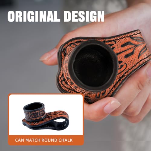 KONLLEN Magnetic Chalk Holder, Pool Cue Accessory | Round or square holder keeps chalk secure and easy to reach for pool cue and billiard players - color: round-Black