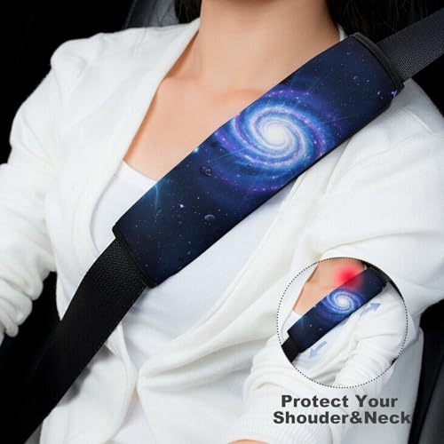 2 Pack Blue Galaxy Car Seat Straps Shoulder Pads Soft Padded Shoulder Harness Cover for Adult Use, Stroller Pushchair High Chair, Pressure Relief - color: Pattern 163