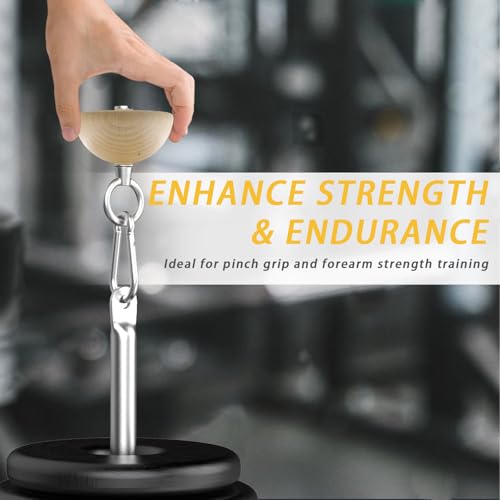 Grip Strength Training Beech Wood Pinch Block & Half-Sphere Ball with Loading Pin – Hand, Finger, Forearm Workout Set for Climbing, Lifting, Fitness Training - color: Half Sphere only
