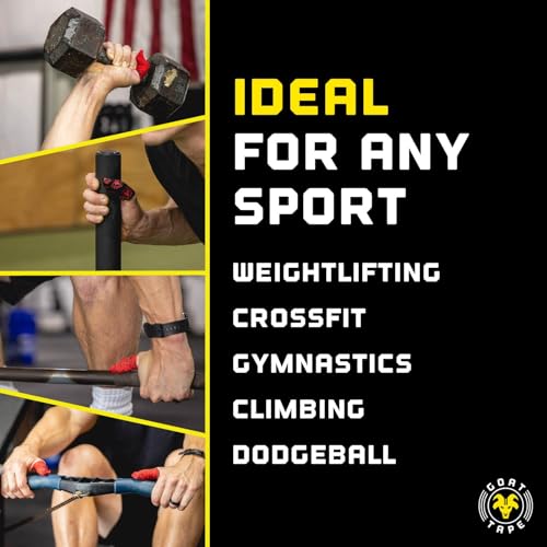Goat Tape Black Super Stretchy Premium Thumb Tape and Pre Cut Black Athletic Tape for Fingers - Extra Sticky Elastic Athletic Thumb Tape for Weightlifting