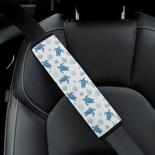2 Pack Breathable Car Seat Straps Shoulder Pads for Elderly Support, All Vehicles, Blue Turtle Seat Belt Cushion, Neck and Shoulder Support - color: Pattern 462