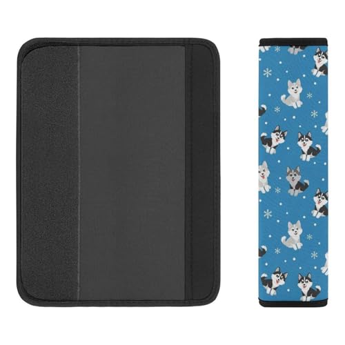 Soft Padded Car Seat Belt Pad for Elderly Support, Stroller Pushchair High Chair, 2 Pack Cute Husky Dog Pet Shoulder Harness Cover Anti-Slip Pad - color: Pattern 365