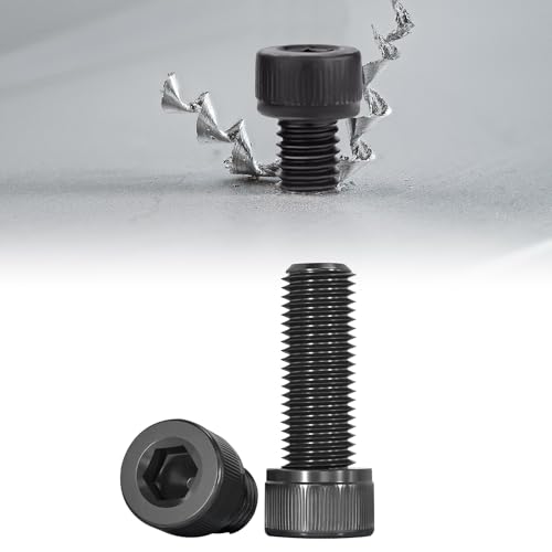M4 x 45mm Socket Head Cap Screws Bolts 12.9 Grade Alloy Steel Metric Machine Hex Socket Screw, Black Oxide Finish, Fully Threaded, 25PCS - size: M4×45mm