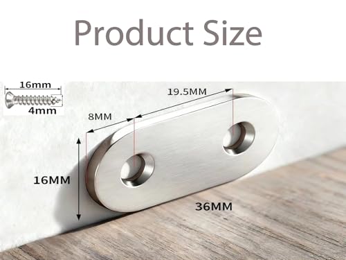 100PACK 1.4INCH X 0.6INCH Stainless Steel Straight Flat Bracket Repair Plate Brace,Mending Joining Plates for Wood, Board, Bed Frame, Furniture & Shelves,with Screws - size: 100PACK 1.4INCH X 0.6INCH