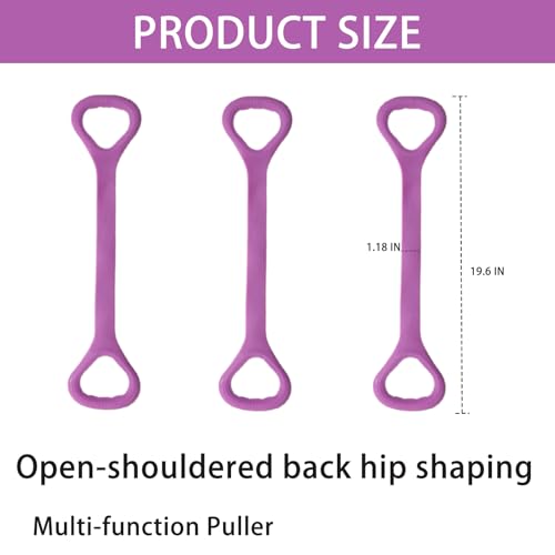 Figure 8 Resistance Band with Handles Elastic Exercise Band for Arm Back & Shoulder Workout Non-Slip 8 Shaped Resistance Band for Home Gym Yoga Pilates Stretching & Physical Therapy 3Pack - color: Purple
