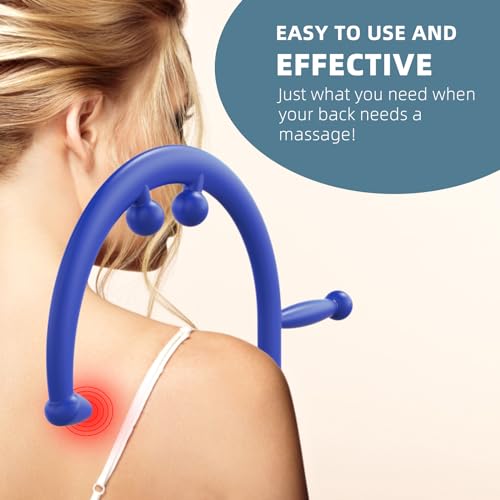 KEINE MARKE Massage Trigger Point Cane Body Deep Tissue Handheld Back, Neck, Shoulder, Leg and Feet Massager Rod, Muscle Release Tool Self Massage Hook Cane for Women & Men (Upgraded Blue) - color: 03-blue