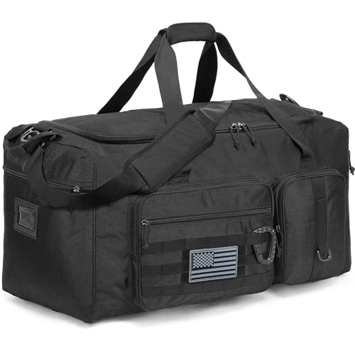 120L Extra Large Duffle Bag for Men, 32" Heavy Duty Sports Gym and Travel Duffel Bag with Shoes Compartment, Equipment Gear Bag for Football Soccer Baseball Hockey Helmets Pads, XL Giant Black - color: Black
