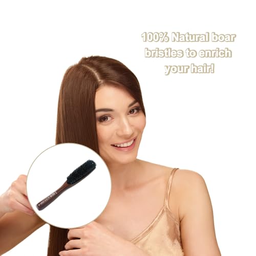Slick Back Hair Brush [ Made in Japan ] Soft Natural Boar Bristle Hair Brush
