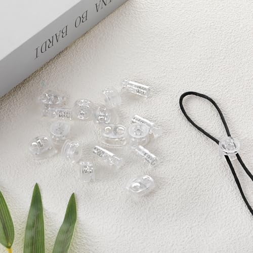 36PCS Spring Cord Lock, Plastic Cord Locks for Drawstrings Spring Toggle Stopper Cord Adjuster Shoelace Fastener Lock