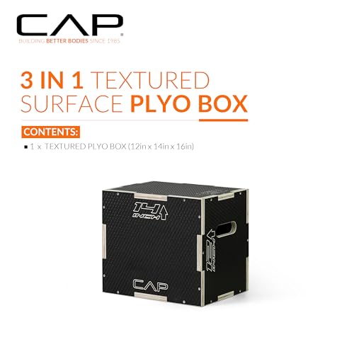 CAP Barbell 3-in-1 Plyometric Box | Multiple Styles and Sizes - size: 16in x 14in x 12in, style: NON-SLIP