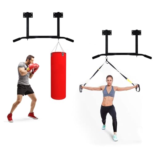 Joist Mounted Pull Up Bar,Heavy Duty Ceiling Mounted Chin Up Bar,Multi Grip, 4 Height Levels,35" Wide,Rings for Accessories,for Upper Body Workout - style: style A