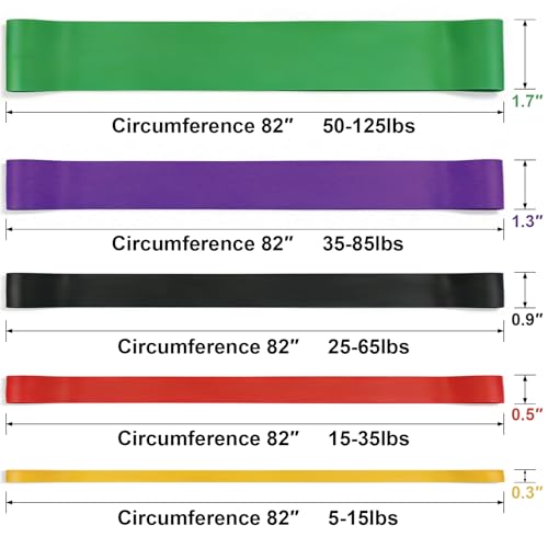Pull Up Assistance Bands,5-Level Resistance Bands Set,Exercise Bands,Pull Up Bands for Full-Body Training, Fitness, Physical Therapy, Stretch Workout Bands at Home, Gym.