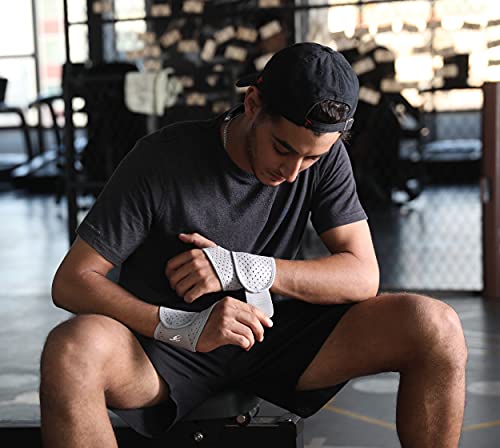 HiRui 2 Pack Wrist Compression Strap and Wrist Brace Sport Wrist Support for Fitness, Weightlifting, Tendonitis, Carpal Tunnel Arthritis, Pain Relief-Wear Anywhere-Adjustable (Gray) - color: Gray