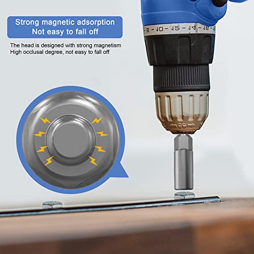 2 Pack (13mm,19mm) 1/4 Inch Hex Shank Nut Driver Power Wing Nut Driver Set Bit Socket Wrenches Tools Set Slot Wing Nuts Drills Bits for Panel Nuts Screws Eye C Hook Bolt