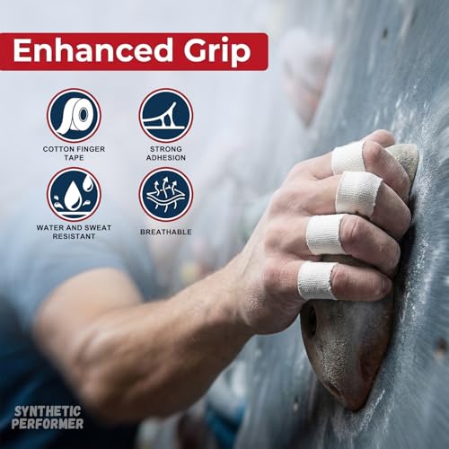 YINTTIAN Finger Tape 0.5in × 32ft Athletic Tape for Fingers No Residue | White Finger Sports Tape for BJJ, Rock Climbing, Weightlifting, Football, Basketball, Volleyball, Pack of 3