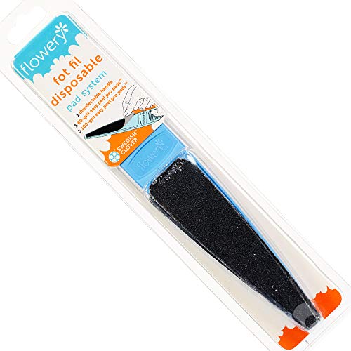 Flowery Swedish Clover Foot File Disposable Pad Kit, Great for Dry Cracked Feet, Refines Calluses - color: Blue Kit