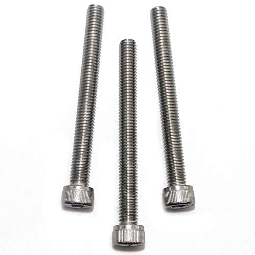 Fullerkreg M6-1.0 x 90MM Socket Head Cap Screws, Allen Socket Drive, Din 912, AISI 304 Stainless Steel (18-8), Full Thread, Bright Finish, Machine Thread, Quantity 6 - size: M6-1.0 x 90MM