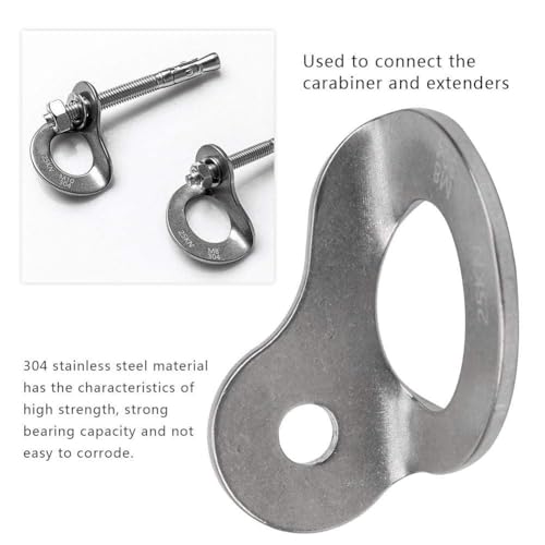 HERCHR Bolt Hanger, 2Pcs 304 Stainless Steel Bolt Hanger Outdoor Caving Protection Hardware Accessory for Outdoor Mountain Climbing - size: M8
