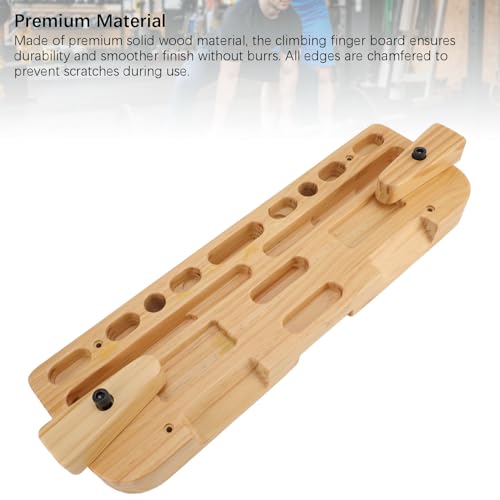 Training Hang Board, Climbing Hang Board, Solid Wood Various Grip Hole Enhanced Strength Exercise Compact Climbing Finger Board for Home Gym Outdoor