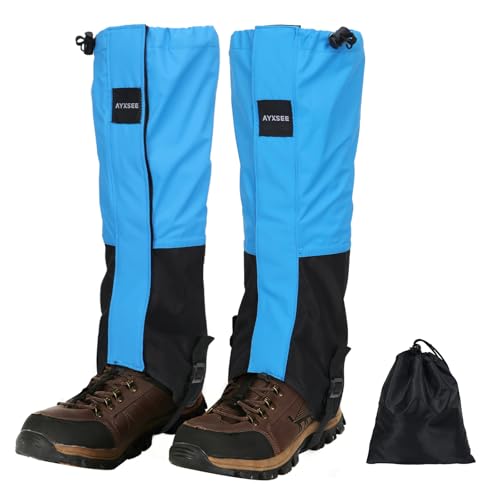 Waterproof Adjustable Hiking Gaiters for Men and Women, Snow Boots-Gaiters for Hiking in Hunting Sand Mud Mountain Climbing Snowshoeing - color: Sky Blue