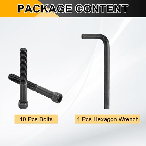 PATIKIL 5/16"-18 x 2-1/2 Socket Head Cap Screws Bolts, 10Pcs Carbon Steel Hex Head Metric Screws for Door Road Bicycle Mountain Bike Auto Ship Communication Equipment, Black - size: 5/16"-18 x 2-1/2