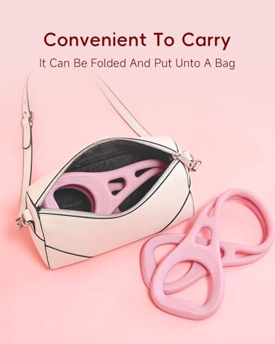 Resistance Bands for Women,2PCS Thickened TPE Arm Resistance Bands,Figure 8 Fitness Resistance Band Stretch Fitness Band for Working Out Yoga Pilates Arms Foot Leg Shoulder Waist Back - color: Pink