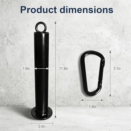 Heavy Duty Weight Loading Pin with Carabiner, Compatible with 2" Olympic Weight Plates, for Cable Pulley LAT Pulldown System, Home Gym Strength Training Equipment