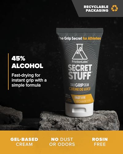 Friction Labs Secret Stuff Quick Grip Liquid Chalk | Made in USA, Skin Friendly, Rock Climbing, Weightlifting, Gym, Tennis, Trusted by 100+ Pro Athletes, 75 mL - style: Original - With Alcohol