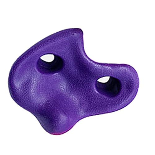 10PCS Rock Climbing Holds, PE Ergonomic Design with Rock Texture for Indoor Outdoor Climbing Wall, Includes Screws and Wrench Tools - color: Purple