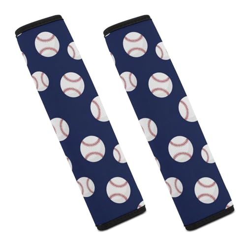 Universal Soft and Comfortable Seat Belt Shoulder Pad for Adult Use, Most Cars, 1 Pair Baseball Navy Harness Pads Strap Anti-Slip Pad - color: Pattern 601