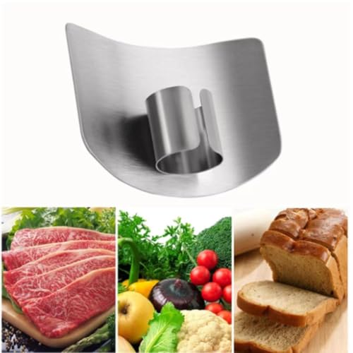 Promifun Finger Guards for Cutting, 4 Pcs Stainless Steel Finger Protector for Cutting Food, Knife Guard, Chopping Protector for Dicing and Slicing in Kitchens