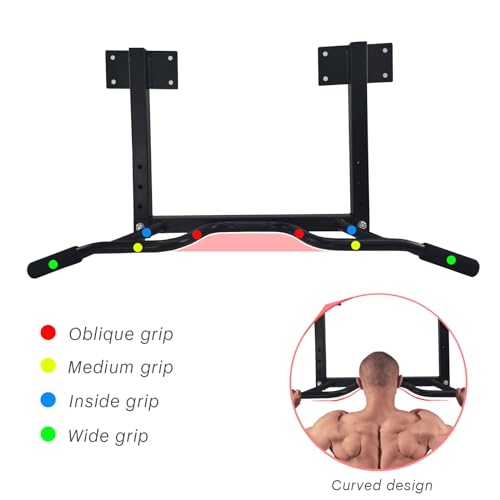 Joist Mounted Pull Up Bar,Heavy Duty Ceiling Mounted Chin Up Bar,Multi Grip, 4 Height Levels,35" Wide,Rings for Accessories,for Upper Body Workout - style: style A