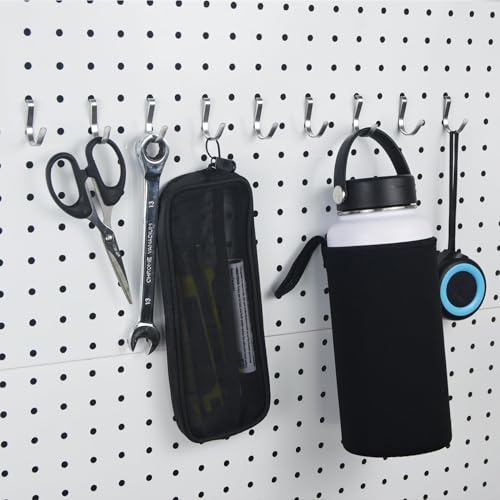 Pegboard J Hooks Silver 80pcs Peg Board Metal Tool Hangers for Garage Craft | 1/4" Pegboard Accessories, Stainless Steel Hooks with A Small Plier, Adjustable J Hook for Slot Panels, Wire Shelving, Racks - style: 80pcs Silver J Hooks
