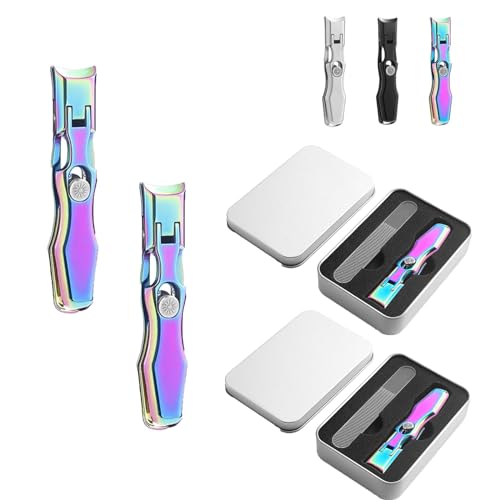 Nail Clippers, Stainless Steel Nail Clippers, Portable for Thick Nails - color: 2color