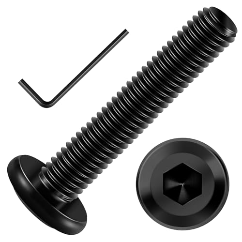 Mywish M6 x 35mm 20Pcs Flat Head Hex Socket Cap Screws Bolts, 304 Stainless Steel Furniture Bolts Full Thread, Black Oxide & Hex Spanner - color: Black-M6, size: 35mm