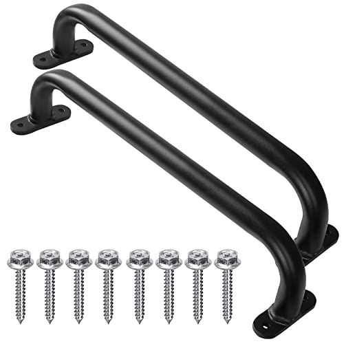 17 Inch Black Playground Handles Metal Set of 2 - Playset Safety Handles, Swing Sets Accessories Grab Handle, Indoor Kids Climbing Monkey Bar for Playhouse, Treehouse, Jungle Gym - color: Black-2pack