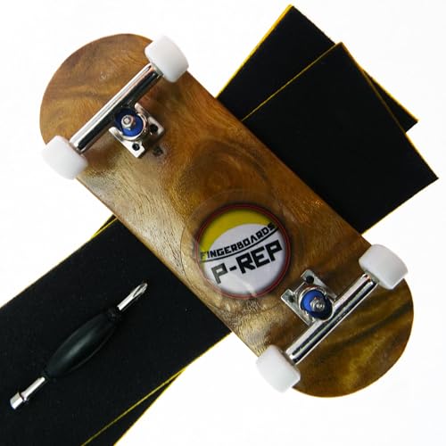P-REP V2 Pro Performance Complete Wooden Fingerboard kit with Urethane Wheels and Bushings 32mm - Burl - color: Burl