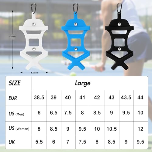 Shoe Holder for Backpack, takyu Elastic Silicone Shoe Holster with Backpack Clips for Sneaker Bag, Hang Extra Shoes Cleats Boots or Gear on Your Bag (Black） - color: Black