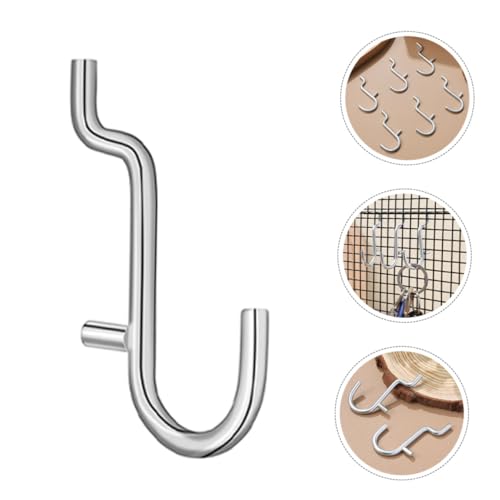 10pcs Heavy-Duty Stainless Steel Pegboard Hooks Hanging Board Rack Organizers for Garage Kitchen Workshop Storage Sleek Modern Design for Versatile Tool Display and Space Saving