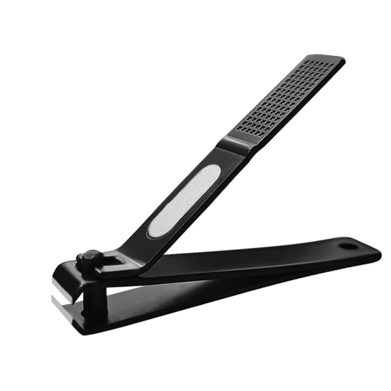 Nail Clippers Set Sharp Black Nail Cutter Fingernail Toenail Clipper with Case Large and Small 2 Piece (Black case) - color: Black Case