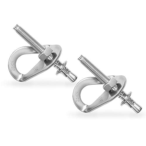 ISOP Climbing Anchor Bolt 2 Set - Expansion Bolt and Hanger FIXE 1 Rock Climbing - Professional Eyebolts for Fire Escape Rope Ladders - Conrete Wall Mounted Anchors